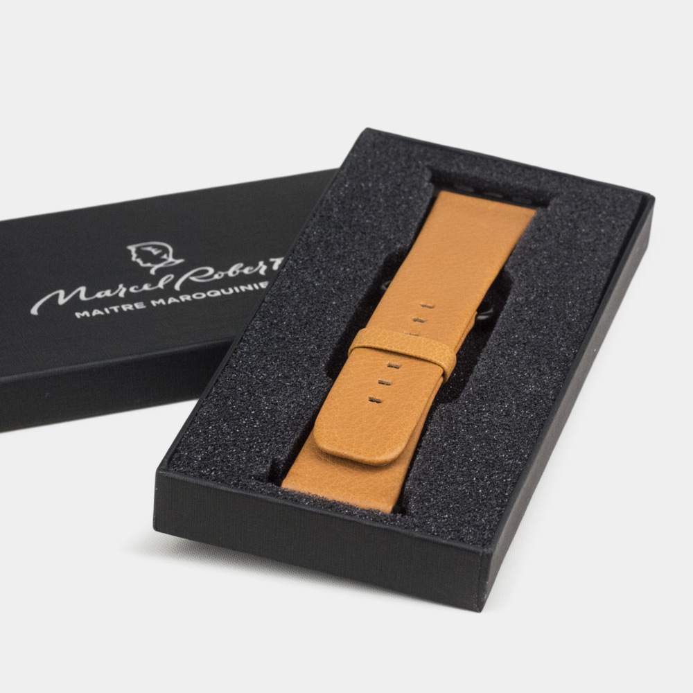 Ремешок для Apple Watch 44/45/46 mm из кожи теленка, золотого цвета