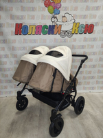 Коляска модульная для двойни Riko Basic Saxo 03 бежевый-коричневый