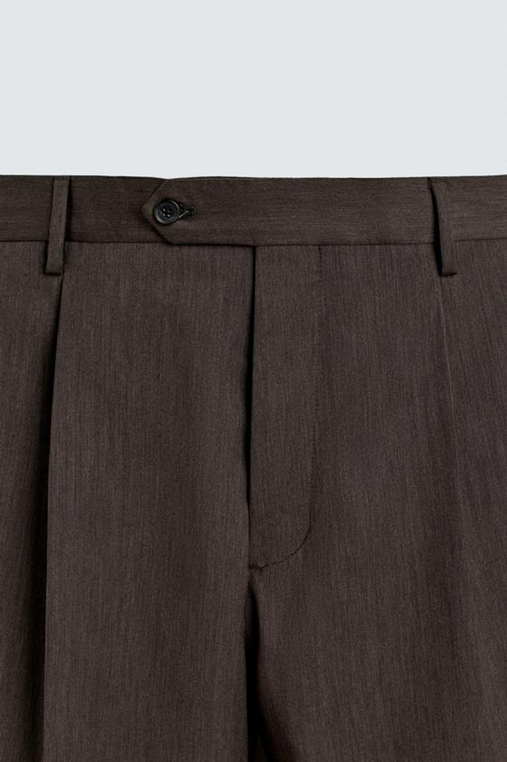 ZARA КОСТЮМНЫЕ БРЮКИ КЛАССИЧЕСКОГО КРОЯ В ЕЛОЧКУ, КОРИЧНЕВЫЙ