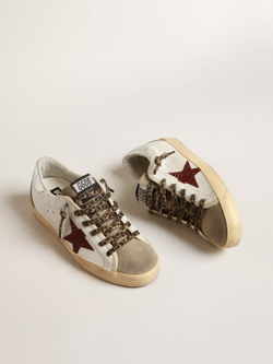 Super Star with burgundy glitter star and silver heel tab