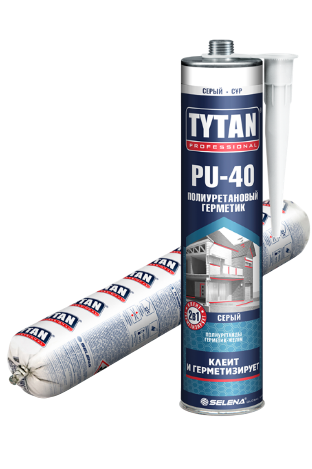 Герметик "TYTAN PROFESSIONAL" полиуритановый PU-40 серый 600мл RAL7045