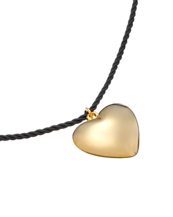 Подвеска металлическое сердце, шнурок с регулировкой, золото