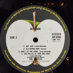 Винтажная виниловая пластинка LP The Beatles Hey Jude (Japan 1974) (Obi)