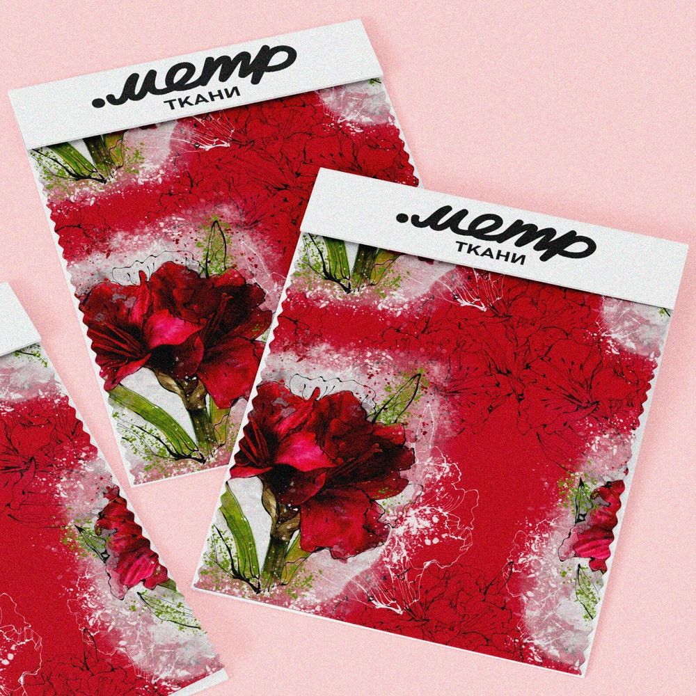 Ткань ниагара цветы красные лилии