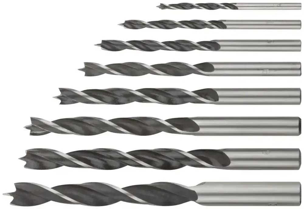 FIT Сверла по дереву набор 8 шт. 3, 4, 5, 6, 7, 8, 9, 10 мм цилиндрический хвостовик