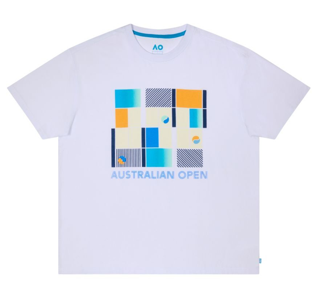 Мужская теннисная футболка Australian Open Tennis Grid - белый