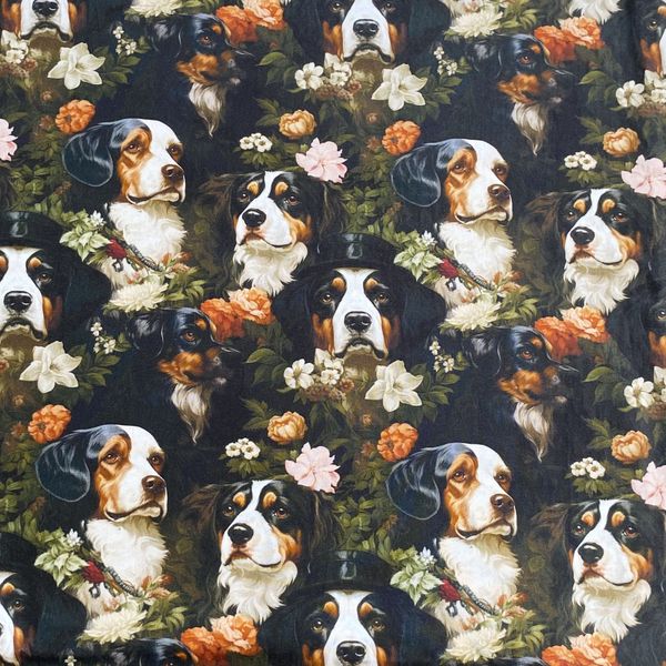 СОБАКИ В ЦВЕТАХ, 100% хлопок Handmade Fabrics 1