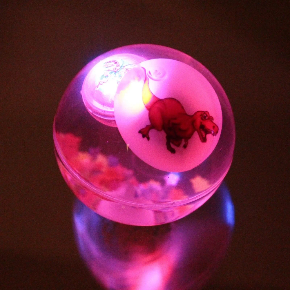 Мяч 6,5 см «Динозаврики» (попрыгун с водой и подсветкой) СТИКЕР НА ВЛОЖЕНИЕ