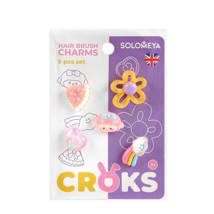 SOLOMEYA Набор украшений для расчески Радуга Set Of Charms For Hair Brush Rainbow, 5 шт