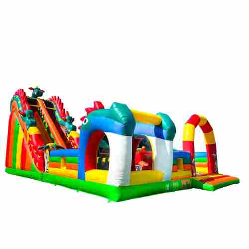 Коммерческий надувной батут «Змей Горыныч» с механизированной головой 14*8*7 м