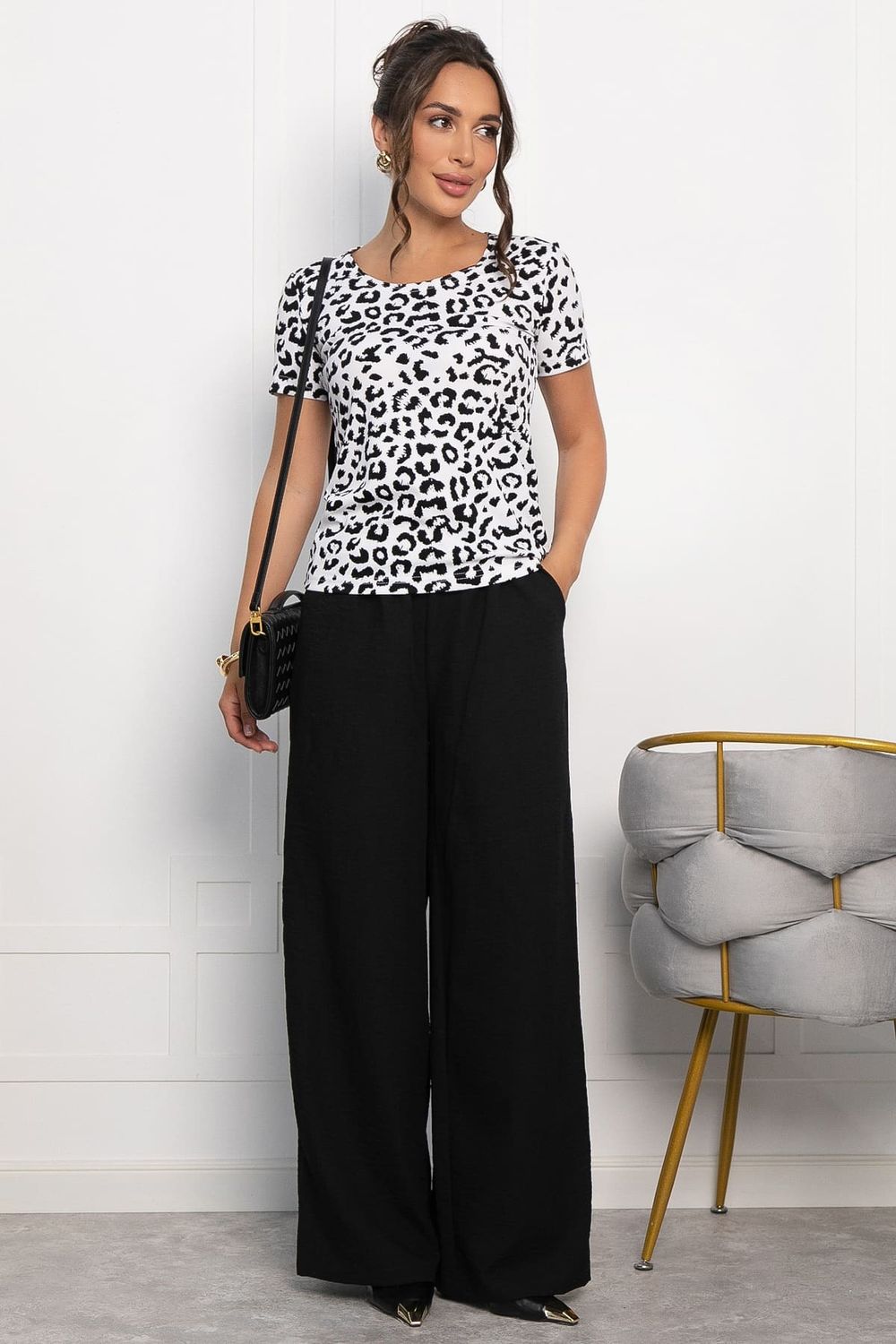 Блуза Новый день (черно-белая) Б13986-19М LT Collection