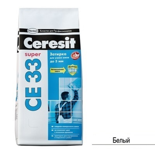 Затирка для швов Ceresit CE 33 (5кг) белая 01
