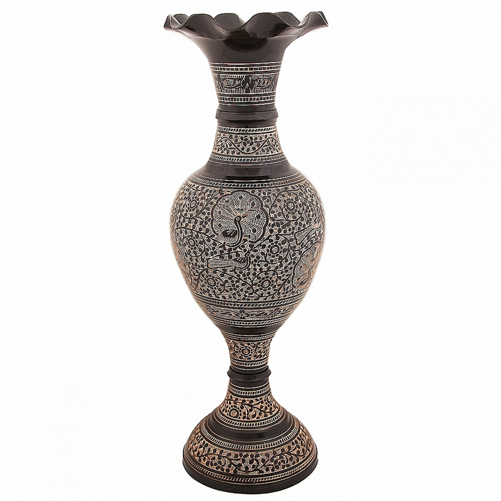 Ваза кашмирская (B.D.), латунь, черная эмаль
