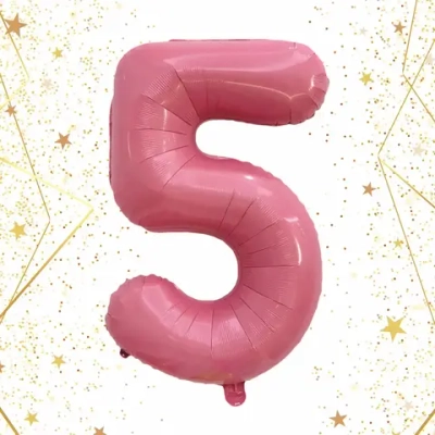 Шар фольгированный 32'/81см «Цифра «5» (розовый)