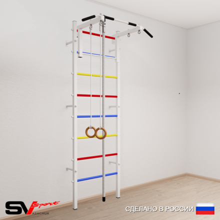 Шведская стенка Sv Sport усиленная 613 (Турник стандарт/Канат/Кольца)