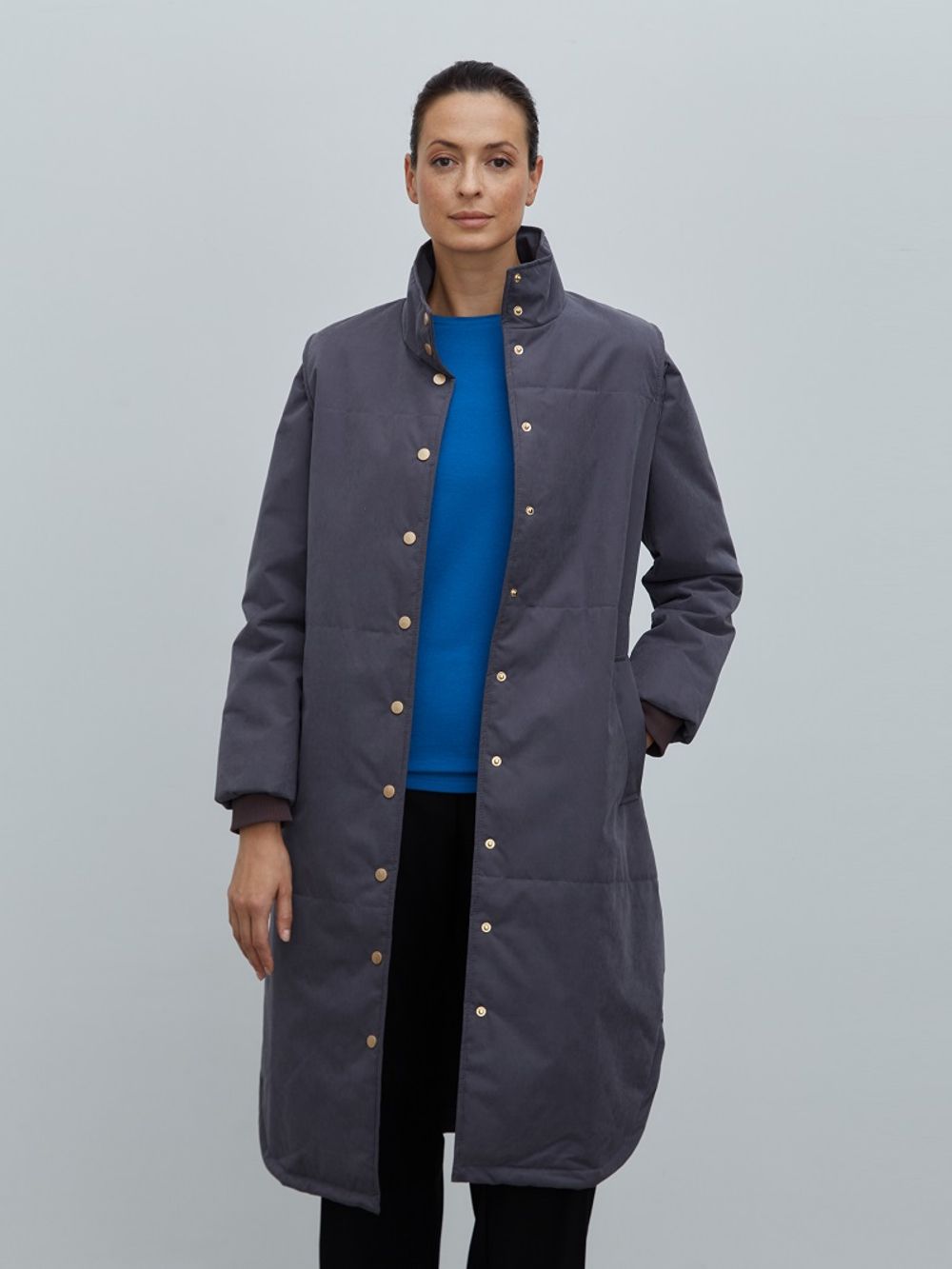 Пальто парка Серое