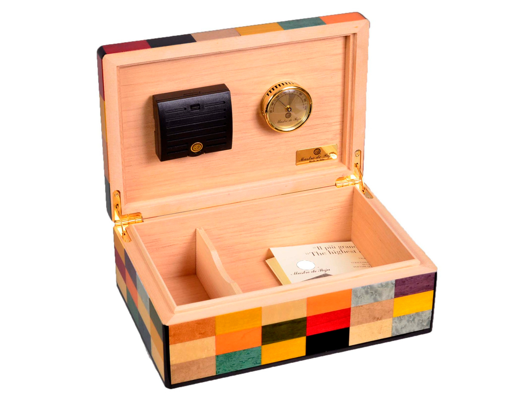 Хьюмидор Mastro de Paja на 30 сигар Инкрустация Арлекино