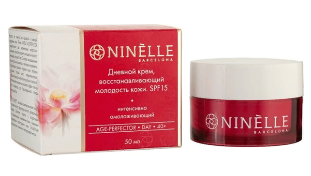 Ninelle Крем для лица Age-Perfector, 40+, дневной, SPF15, восстанавливающий молодость кожи, 50 мл