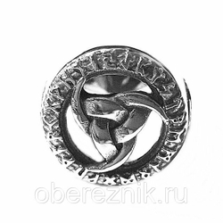 Трикветр- перстень с талисманом. Материал - медицинская сталь. Размер 21