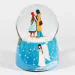 Стеклянный шар со снегом Ты и Я. Музыкальный с вращением.