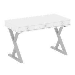 Home Office Стол письменный VR.SP-1-118.M Белый Бриллиант/Металл Серый 1180*600*750