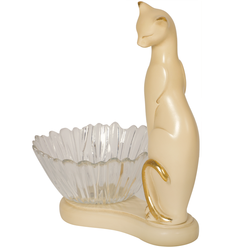 Фруктовница-конфетница Кошка Шелби Айвори