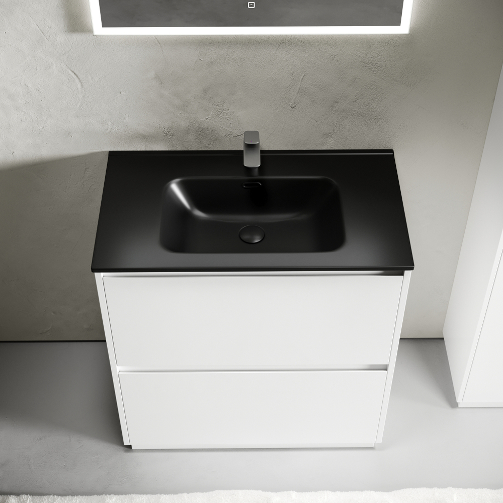 Тумба с раковиной Sancos Libra Floor 80 см LB80FW глянцевый белый