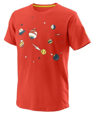 Футболка для мальчика теннисная Wilson Planetary Tech Tee B - fiesta