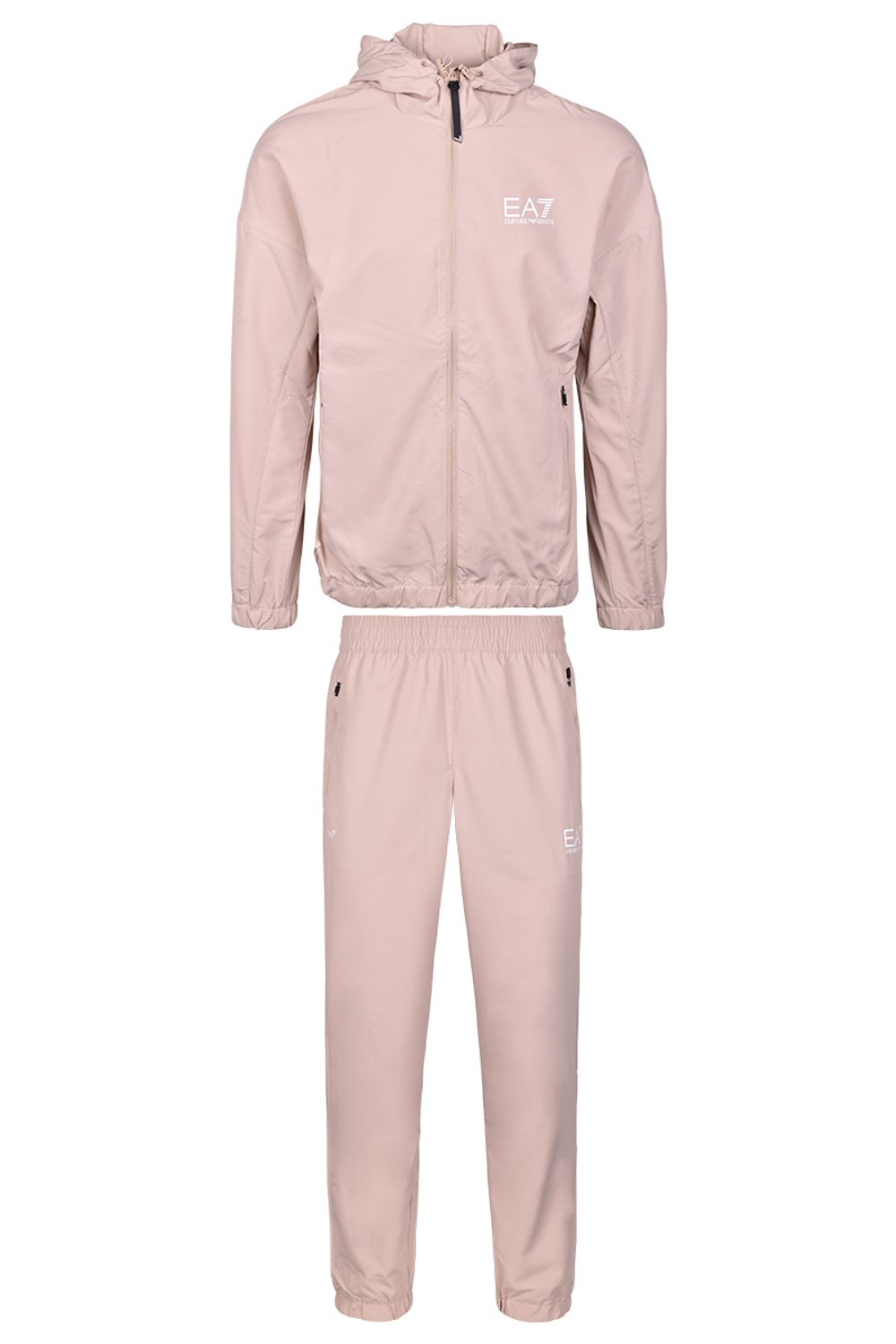 Мужской теннисный костюм EA7 Man Woven Tracksuit - Бежевый