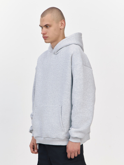 Худи с начесом (серый меланж)