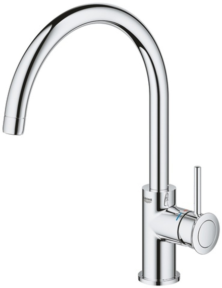 Смеситель для кухни GROHE BauClassic  высокий C-образный излив (30577000)