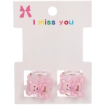 Заколки – крабы детские для волос 2шт на блистере «МАРЦИПАН», Мишутка, 1,2см