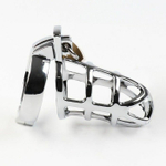 Серебристый мужской пояс верности «Клетка целомудрия № 2» (Цвет: серебристый)