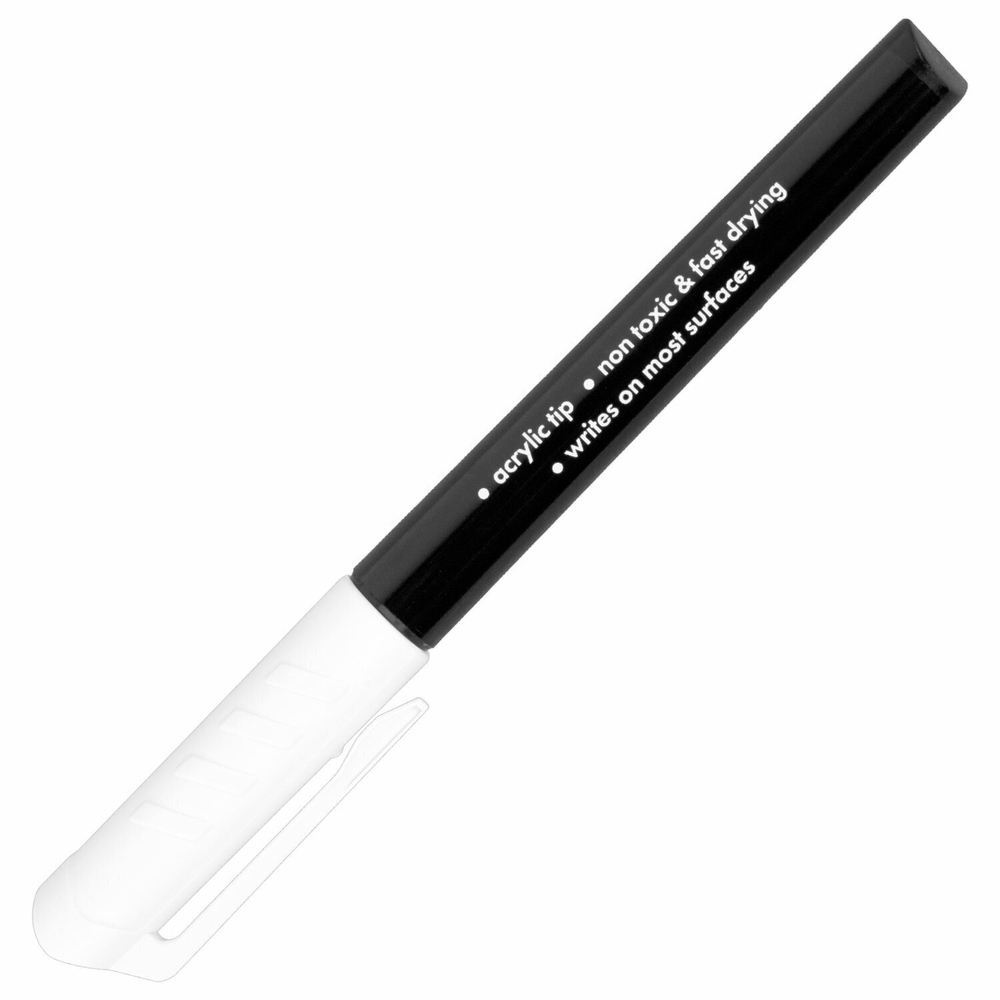 Маркеры перманентные BRAUBERG WHITE EXTRA БЕЛЫЕ набор 2 ШТУКИ круглый наконечник 3 мм (5 штук в упаковке)