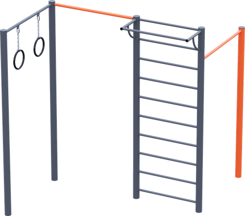 Шведская стенка с турниками и кольцами С.06-025