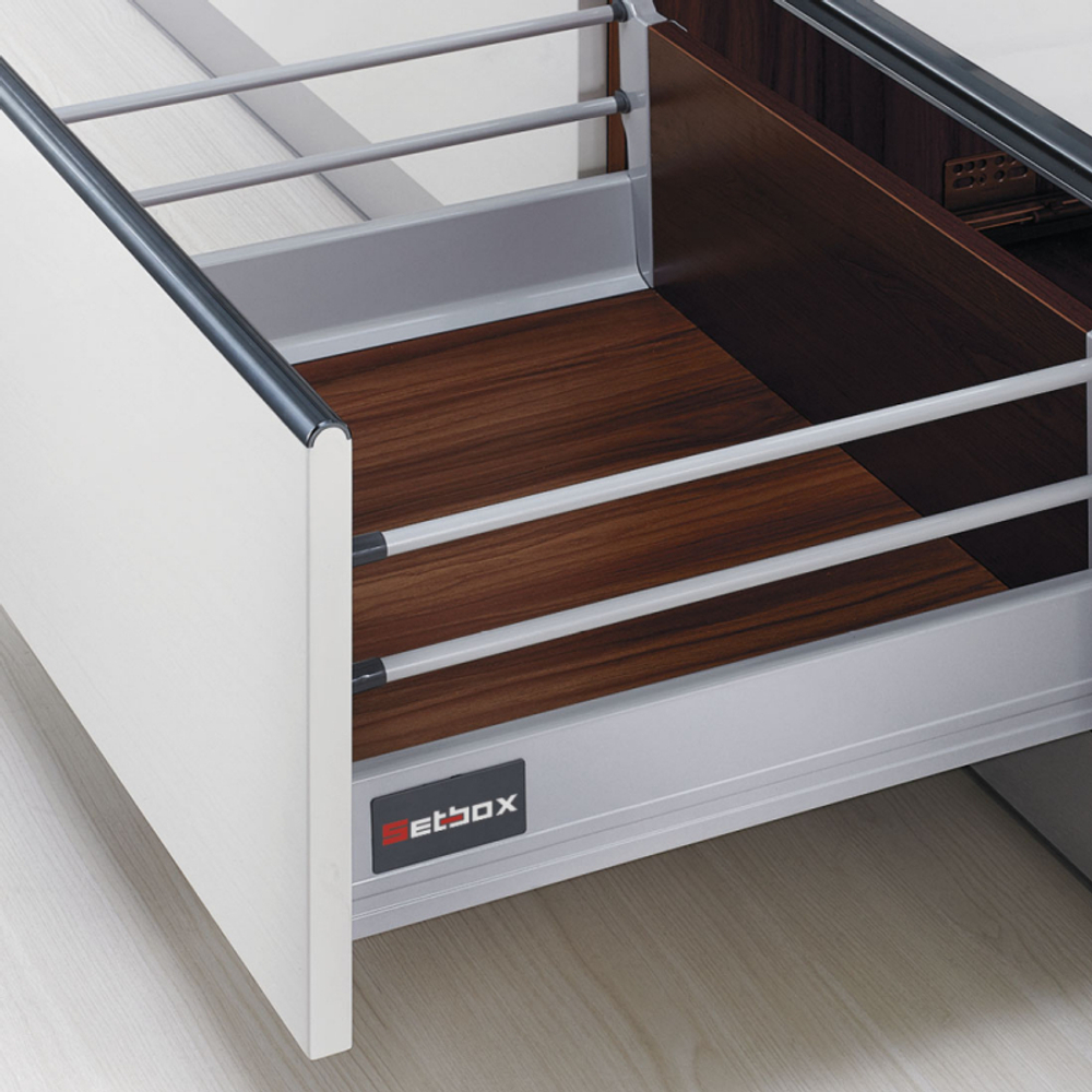 SETBOX, 2 рейлинга H-224, L-400, серый (система выдвижного ящика)