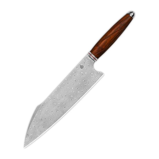 Нож QSP QS-KK-001B Harpoon Chef с клинком из стали Damascus, рукоять дерево