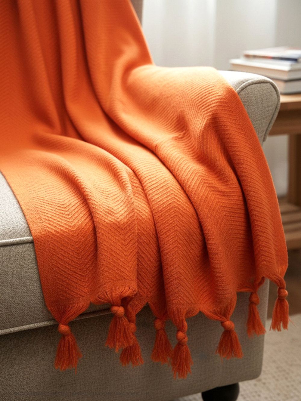 Плед-покрывало из хлопка Sidney, цвет Оранжевый