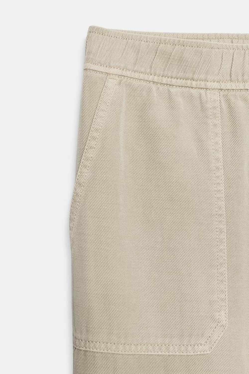 ZARA УКОРОЧЕННЫЕ БРЮКИ ПРЯМОГО КРОЯ, БЕЖЕВЫЙ