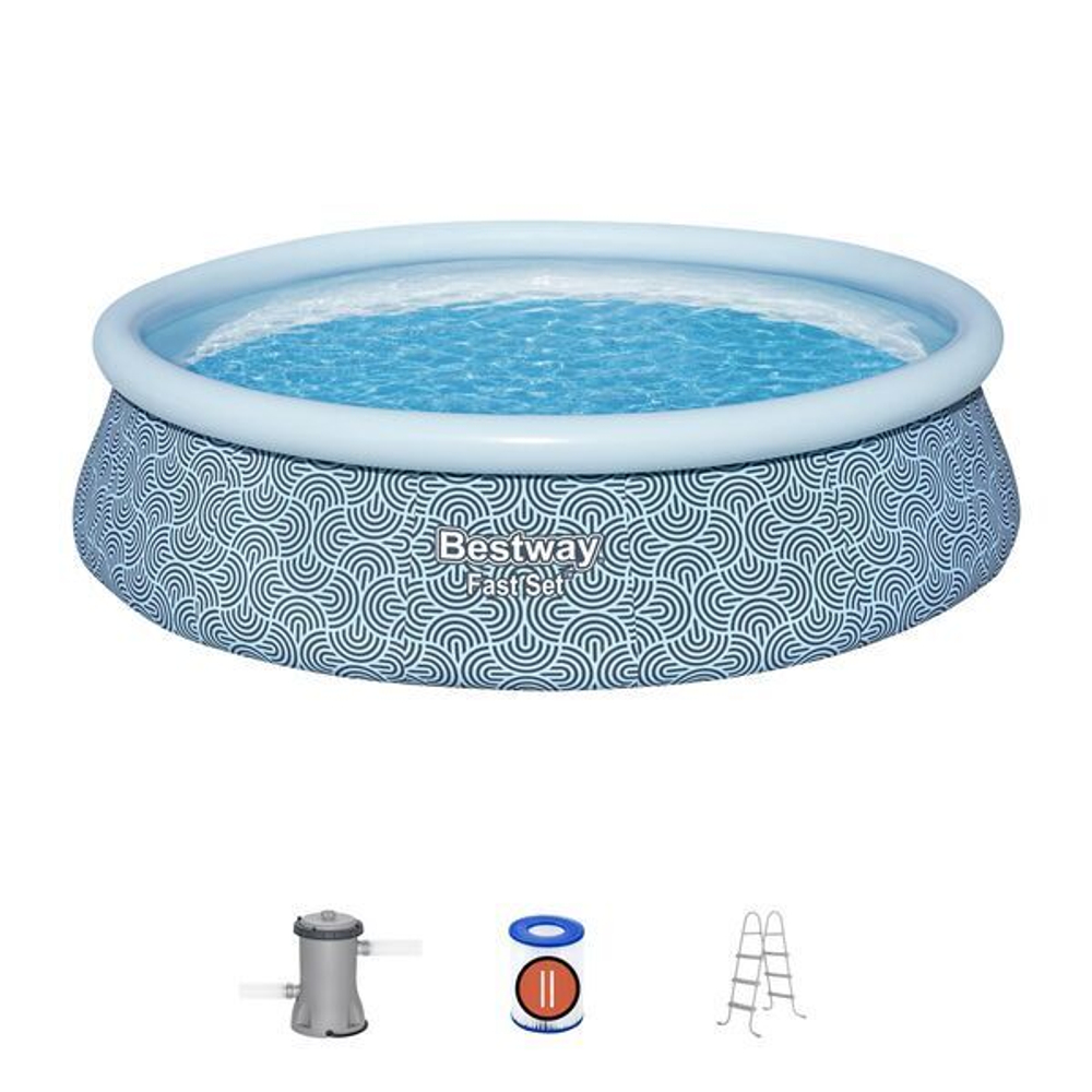 Бассейн надувной Pool Set 457*107 см + 2 аксессуара Bestway (57372)