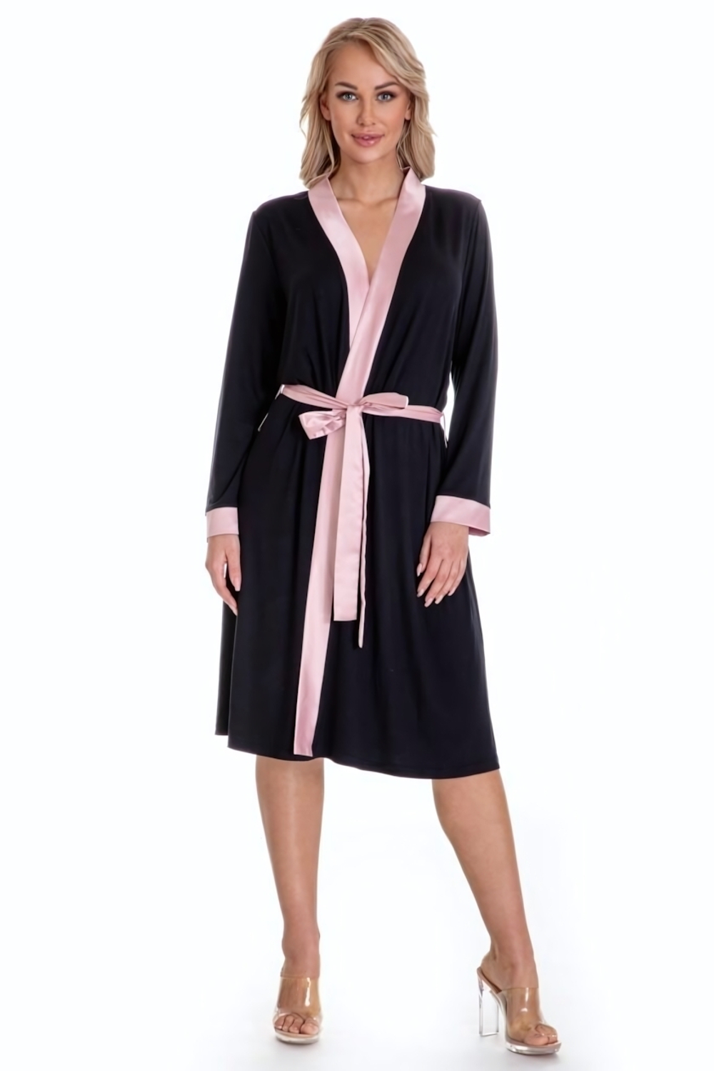 Халат Dream с контрастной отделкой (Размер: S-M) (Цвет: черный)