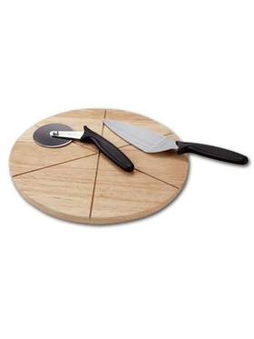 Доска для подачи пиццы d=300*20 мм. на 6 сегментов, бук (57155)