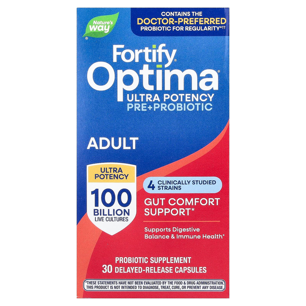 Nature's Way, Fortify®, пробиотик Optima®, 30 капсул с отсроченным высвобождением