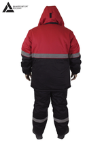 Костюм мужской зимний «СЕВЕРНАЯ ШИРОТА» (куртка+брюки) цв.черный/красный БОЛЬШОЙ РАЗМЕР