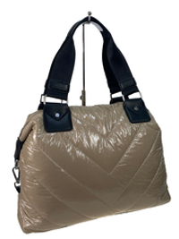 Стильная женская сумка-шоппер из водоотталкивающей ткани, цвет бежевый