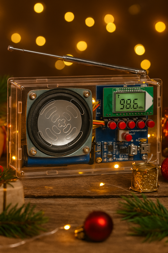 Набор для самостоятельной сборки и пайки - конструктор &quot;Радиоприёмник с корпусом и ЖК экраном&quot;