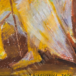 Гигошвили И. «..И принес священник Авиафар ефод к Давиду» (1 Цар. 30:7). Бумага, масляная пастель.