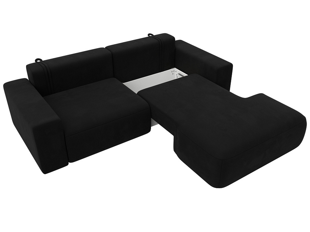 Диван угловой Лига-036 НПБ Классик правый угол МИКРОВЕЛЬВЕТ Черный
