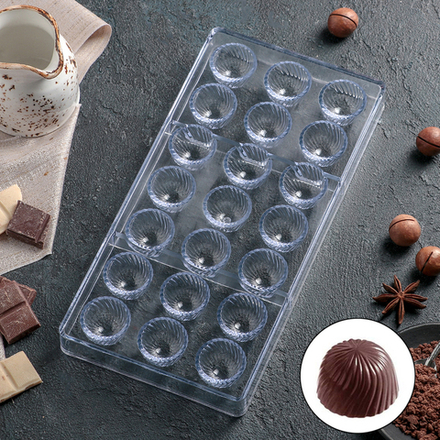 Форма для шоколада поликорбанат 28×14 см "Комильфо", 21 ячейка
