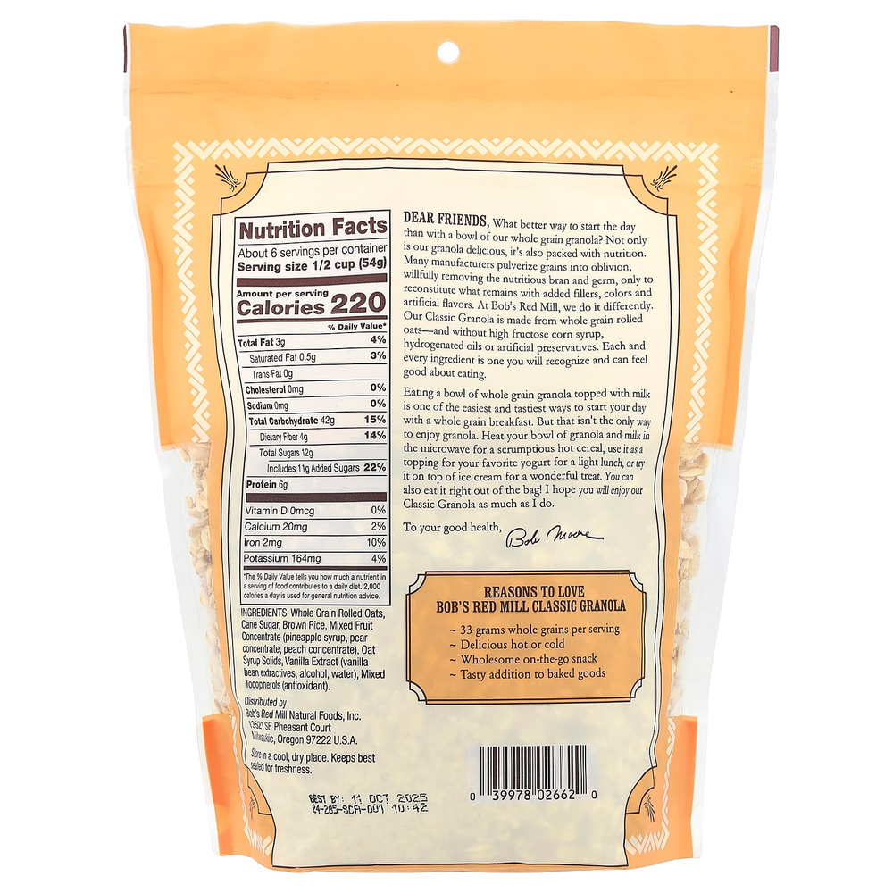Bob's Red Mill, гранола, классическая, 340 г (12 унций)
